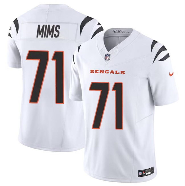 Men's Cincinnati Bengals #71 Amarius Mims White 2024 Draft F.U.S.E Vapor Untouchable Limited Stitched Jersey